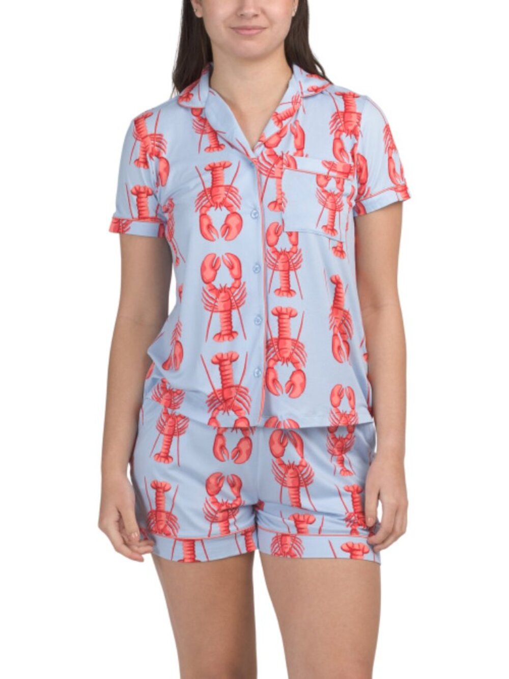 CHELSEA PEERS 2pc Lobster Short Sleeve Pajama Set